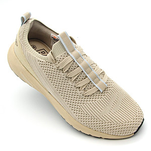 STRIKE Element Men's Beige Running Shoe | Ergonomic Fit | High-Resilience Rubber Sole | Men's Athletic Shoe