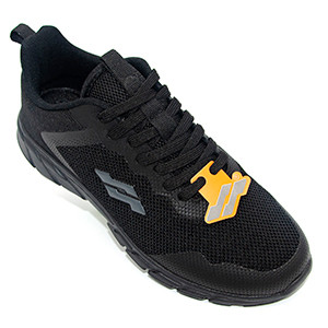 STRIKE Fluid Men's Black Sneakers | Lightweight Mesh Fabric | Cushioned Insoles | Breathable Ventilation